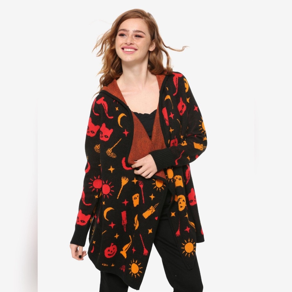 Her Universe Black and Orange Halloween Cardigan